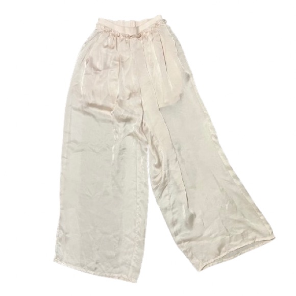 Larme Kei Brand Honey Mi Honey Ivory Pink Pajama Satin Pants